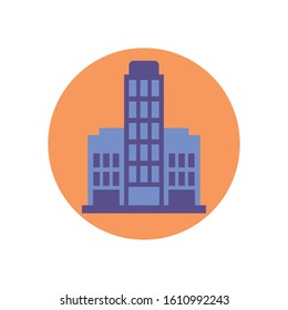 Building design, City architecture urban modern downtown contemporary metropolis exterior and construction theme Vector illustration