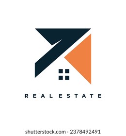 Building design element icon vector with creative arrow concept