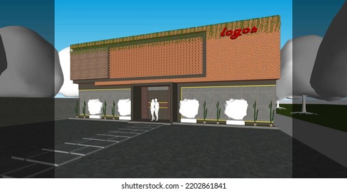 diseño de edificios con concepto de ladrillo expuesto para fábricas, departamentos, empresas, cafés, restaurantes y otros
