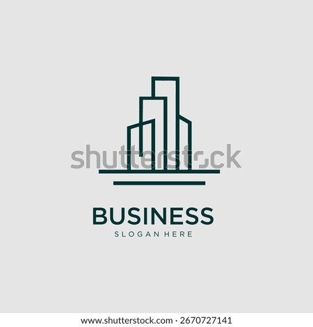 Building Design Logos Lines Construction Apartment Stock Vector