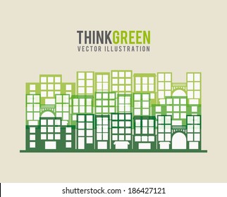 Building design over beige background, vector illustration