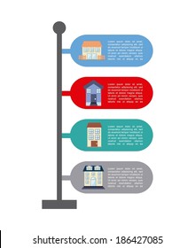 Building design over white background, vector illustration