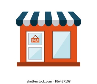 Building design over white background, vector illustration