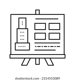 building design presentation line icon vector. building design presentation sign. isolated contour symbol black illustration