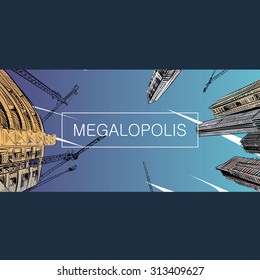 Building design site background, vector illustration