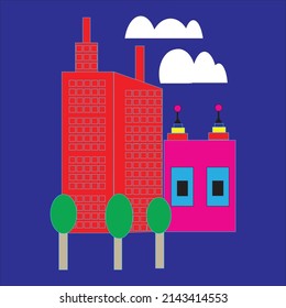 Building design template, vector, illustration