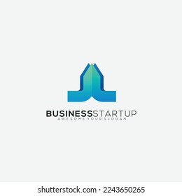 building design vector logo gradient