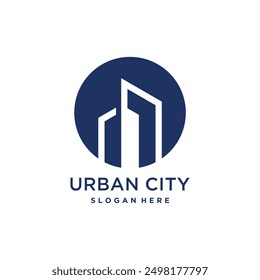 Building design vector logo with modern simple and creative concept idea 