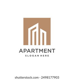 Logotipo de Vector de diseño de construcción con idea de concepto simple y creativa moderna 