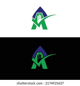 building design Watter logo green blue orange format jpg, png, eps
