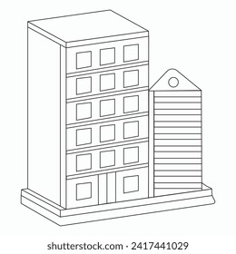 Building Desing isolated vector icon illustration line art eps