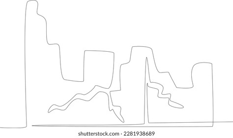 A building was destroyed by the earthquake. Earthquake one-line drawing