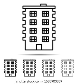 Building different shapes icon. Simple thin line, outline vector of Building icons for UI and UX, website or mobile application