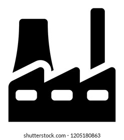 
Building with different stories and pipelines, showing industry symbol  
