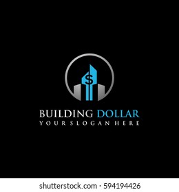Building Dollar Logo Template. Vector Illustrator Eps.10