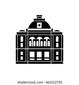 The building with the dome icon in simple style on a white background