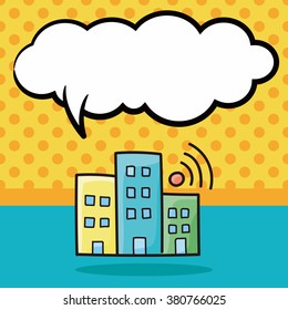 building doodle, speech bubble