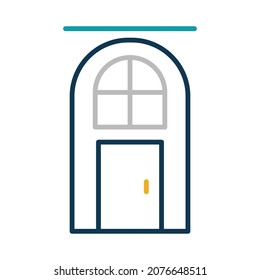 Icono del vector aislado de la puerta de construcción editable

