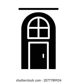 Building Door Isolate Vector Icon Editable

