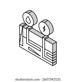 building drainage and electricity isometric icon vector. building drainage and electricity sign. isolated symbol illustration