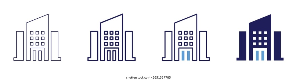 Ícone de drenagem de construção em 4 estilos diferentes. Linha Fina, Linha, Linha Negrito, Duotônico. Estilo duotônico. Traçado editável.