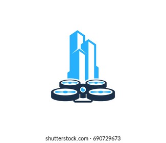 Building Drone Icon Logo Design Element