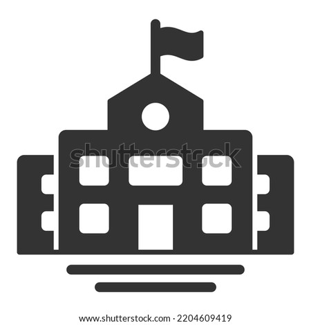 The building of an educational institution, school, institute - icon, illustration on white background, glyph style