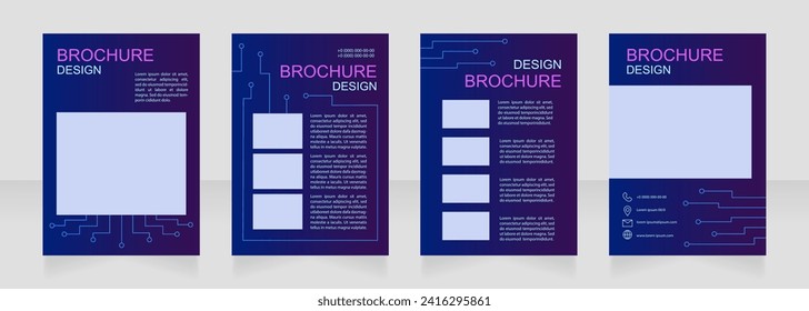 Building electric network for home and office blank brochure design. Template set with copy space for text. Premade corporate reports collection. Editable 4 paper pages. Arial, Myriad Pro fonts used