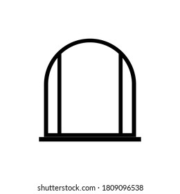 Building element icon isolated on white background. Vector silhouette of window