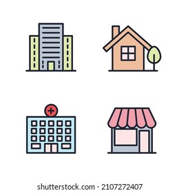 Building elements set icon symbol template for graphic and web design collection logo vector illustration