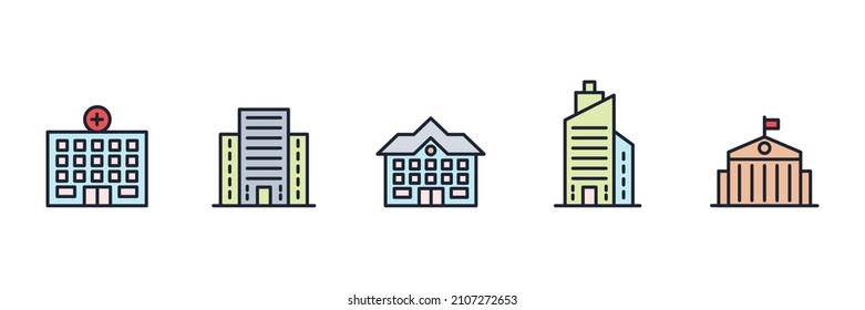 Building elements set icon symbol template for graphic and web design collection logo vector illustration