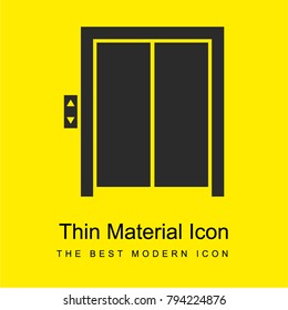 Building elevator doors bright yellow material minimal icon or logo design