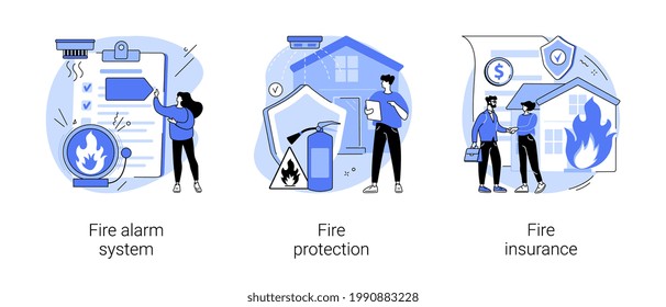 Building emergency protection abstract concept vector illustrations.