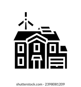 building energy efficient glyph icon vector. building energy efficient sign. isolated symbol illustration