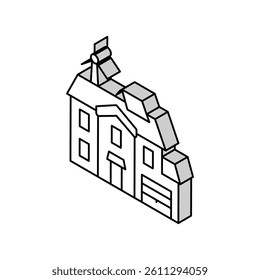 building energy efficient isometric icon vector. building energy efficient sign. isolated symbol illustration