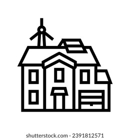 Aufbau energieeffizienter Linie Symbol Vektor. Bau eines energieeffizienten Schildes. isoliertes Kontursymbol