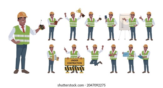 Building Engineer With Different Poses