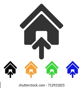 Building Entrance icon. Vector illustration style is a flat iconic building entrance symbol with black, gray, green, blue, yellow color variants. Designed for web and software interfaces.