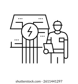 building envelope inspection line icon vector. building envelope inspection sign. isolated contour symbol black illustration