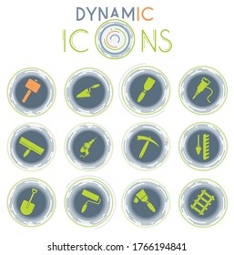 building equipment dynamic icons for web icons and user interface