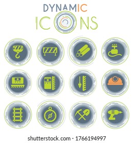 dynamische Icons für Baugeräte für Web-Icons und Benutzeroberfläche