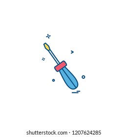 Building equipment repair screwdriver tools icon vector 