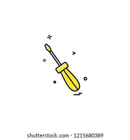 Building equipment repair screwdriver tools icon vector 