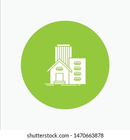 Building, Estate, Real, Apartment, Office. Vector Icon Template background
