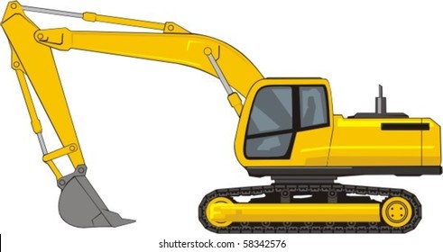 building excavator on a caterpillar base