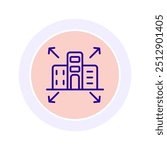 Building Expansion line icon , vector, pixel perfect, illustrator file