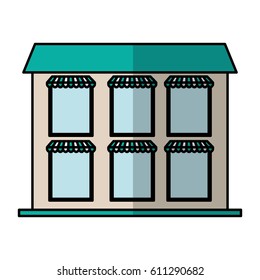 building exterior front isolated icon vector illustration design