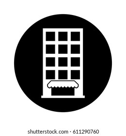 building exterior front isolated icon vector illustration design