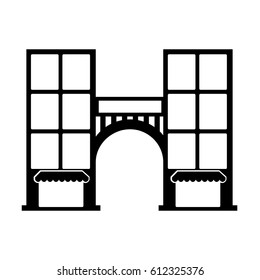 building exterior front isolated icon