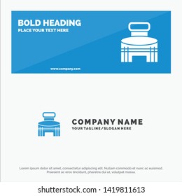 Building, Exterior, Game, Sport, Stadium SOlid Icon Website Banner and Business Logo Template